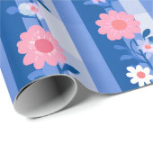 Ditsy Gingham Grandmillenial Daisies Cadeaupapier (Rol Hoek)