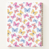Ditsy Kleurrijke Regenboog Vlinders Monogram Notitieboek (Achterkant)