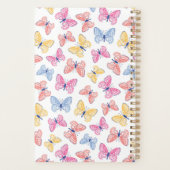 Ditsy Kleurrijke Regenboog Vlinders Monogram Planner (Achterkant)