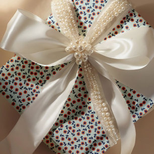 Ditsy Koraal Madeliefjes – Naadloos Mini Bloemenpa Cadeaupapier