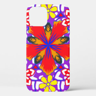 Ditsy leuke florale naadloze patronen in wit, rood Case-Mate iPhone case
