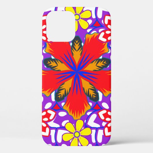 Ditsy leuke florale naadloze patronen in wit, rood Case-Mate iPhone case (Achterkant)