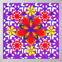 Ditsy leuke florale naadloze patronen in wit, rood