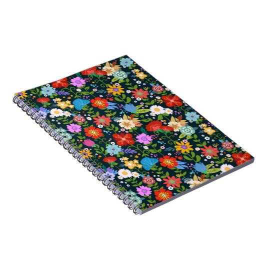 Ditsy naadloze bloemen Patroon-13554 Notitieboek (Rechterzijde)