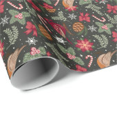 Ditsy Natural Christmas Cadeaupapier (Rol Hoek)