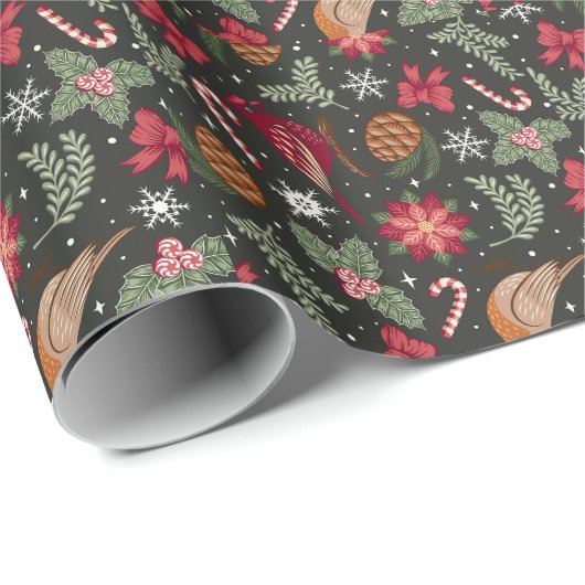 Ditsy Natural Christmas Cadeaupapier (Rol Hoek)