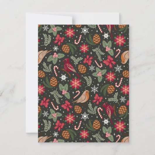 Ditsy Natural Christmas Feestdagenkaart (Voorkant)