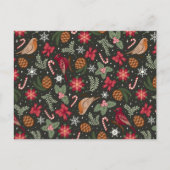 Ditsy Natural Christmas Feestdagenkaart (Voorkant)