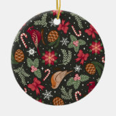 Ditsy Natural Christmas Keramisch Ornament (Voorkant)