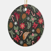 Ditsy Natural Christmas Keramisch Ornament (Links)