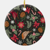 Ditsy Natural Christmas Keramisch Ornament (Achterkant)