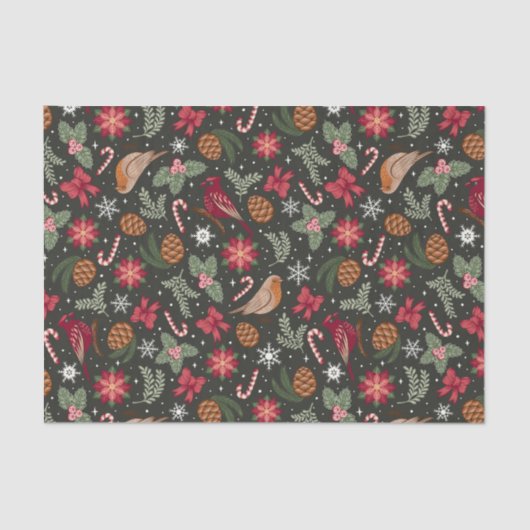 Ditsy Natural Christmas Tissuepapier (Voorkant)