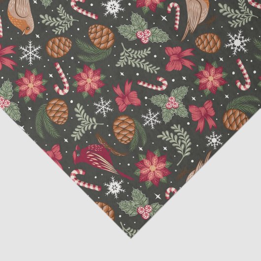 Ditsy Natural Christmas Tissuepapier (Detail)