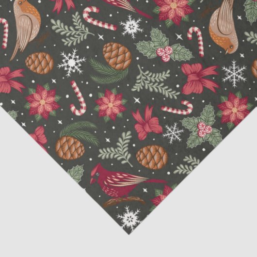 Ditsy Natural Christmas Tissuepapier (Detail)