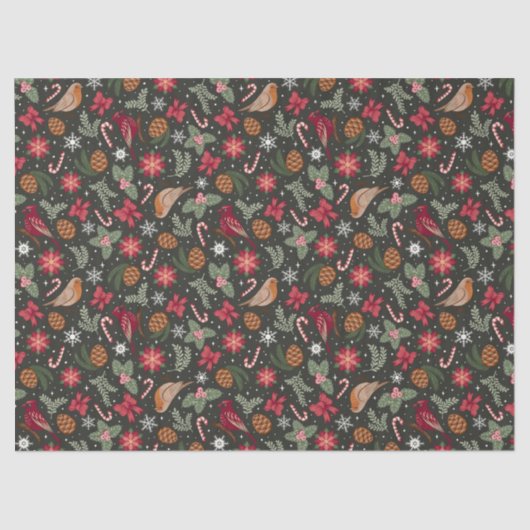 Ditsy Natural Christmas Tissuepapier (Voorkant)