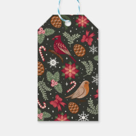 Ditsy Natuurlijke Kerstcadeau Tags Cadeaulabel