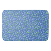 Ditsy Periwinkle Blue Green Floral Pattern Badmat (Voorkant)