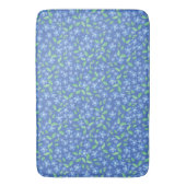 Ditsy Periwinkle Blue Green Floral Pattern Badmat (Voorkant Verticaal)