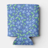 Ditsy Periwinkle Blue Green Floral Pattern Blikjeskoeler (Achterkant)