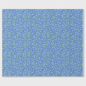  Ditsy Periwinkle Blue Green Floral Pattern Cadeaupapier (Vlak)