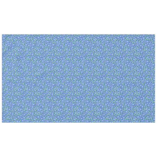 Ditsy Periwinkle Blue Green Floral Pattern Tafelkleed (Voorkant (Horizontaal))