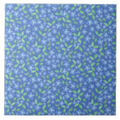  Ditsy Periwinkle Blue Green Floral Pattern Tegeltje (Voorkant)