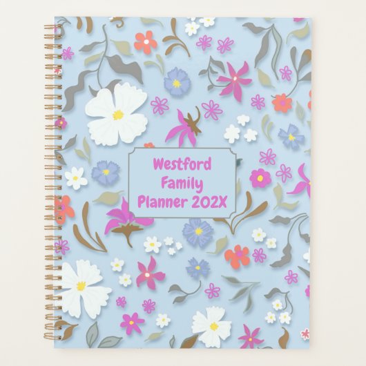 Ditsy Pop Floral Art Personal Family Planner (Voorkant)