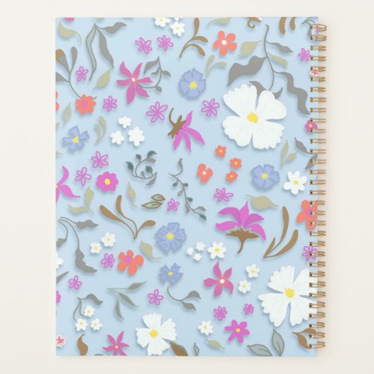 Ditsy Pop Floral Art Personal Family Planner (Achterkant)