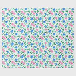 Ditsy Preppy Grandmillenial Rozen Spring Cadeaupapier