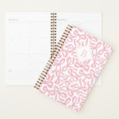 Ditsy Preppy Pink Bow-monogram Planner (Display)