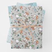 Ditsy Sheep Wrapping Paper Set van 3 (In situ)