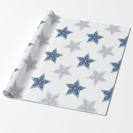 Ditsy Snowflake pattern backgrounds textures Cadeaupapier (Uitgerold)