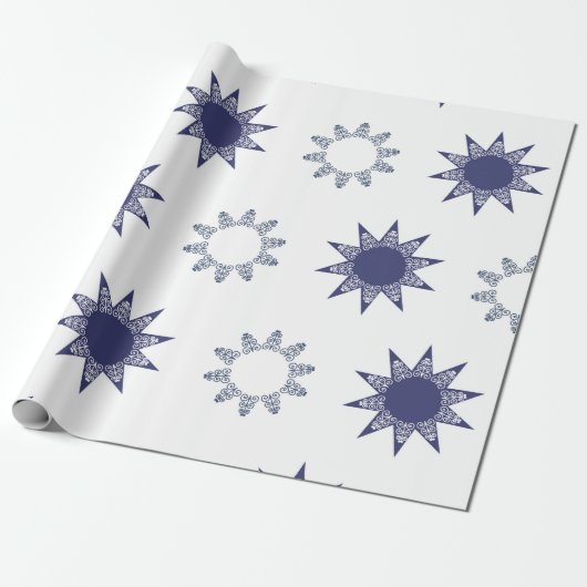 Ditsy Snowflake pattern backgrounds textures Cadeaupapier (Uitgerold)