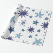 Ditsy Snowflake pattern backgrounds textures Cadeaupapier (Uitgerold)