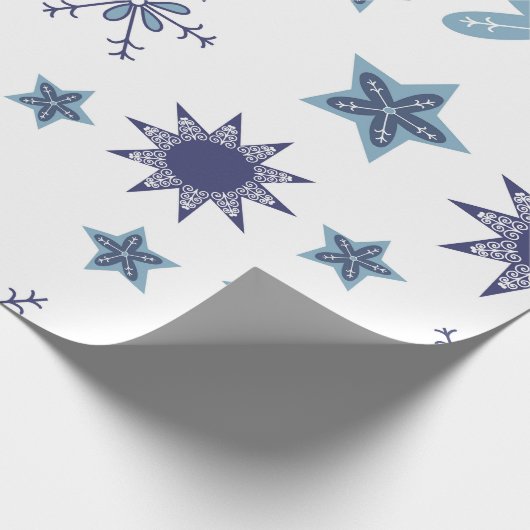 Ditsy Snowflake pattern backgrounds textures Cadeaupapier (Hoek)