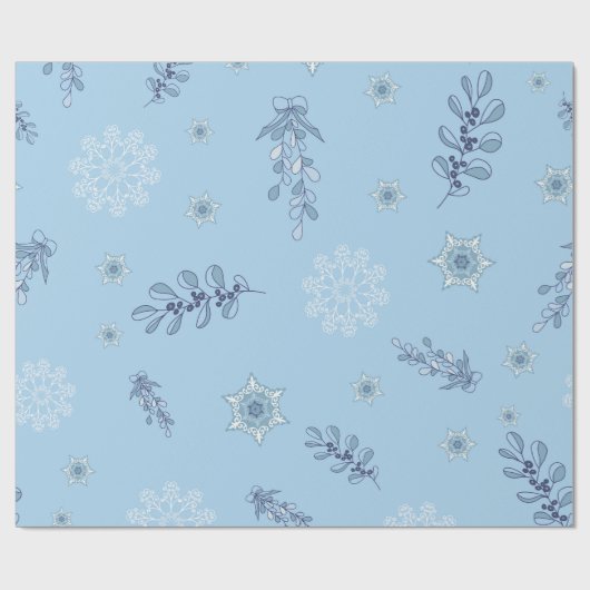 Ditsy Snowflake pattern backgrounds textures Cadeaupapier (Vlak)