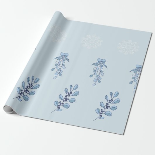 Ditsy Snowflake pattern backgrounds textures Cadeaupapier (Uitgerold)
