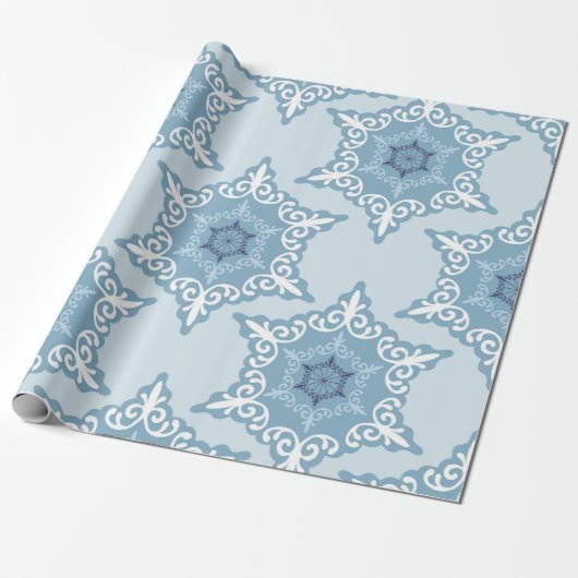 Ditsy Snowflake pattern backgrounds textures Cadeaupapier (Uitgerold)