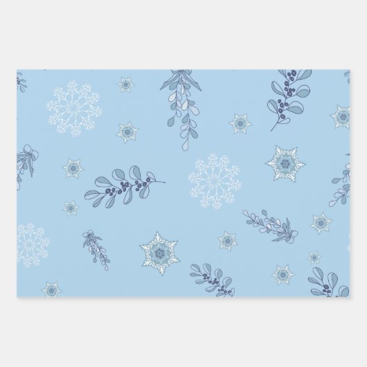 Ditsy Snowflake pattern backgrounds textures Inpakpapier Vel (Voorkant 2)