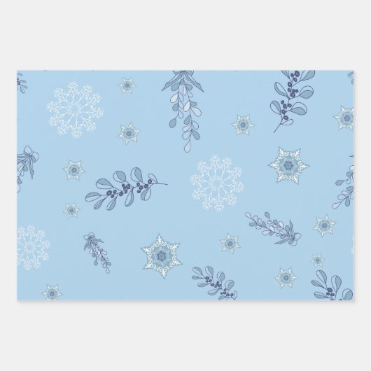 Ditsy Snowflake pattern backgrounds textures Inpakpapier Vel (Voorkant)