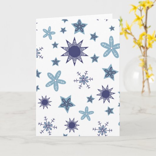 Ditsy Snowflake pattern backgrounds textures Kaart (Gele Bloem)