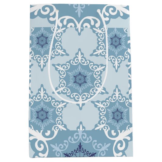 Ditsy Snowflake pattern backgrounds textures Medium Cadeauzakje (Voorkant)