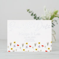Ditsy Wild Flower Save the Date Ppress