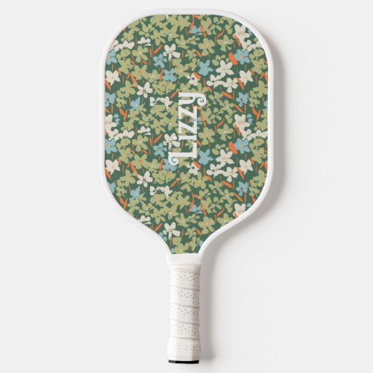 Ditsy Wildflower Meadow Jouw naam - #P240071 Pickleball Paddle (Achterkant)