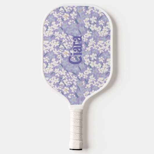 Ditsy Wildflowers Periwinkle Jouw naam - #P240072 Pickleball Paddle (Achterkant)