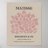 Dittelle Blush Roze Matisse Leaf Wall Art Afbeeldi Poster (Voorkant)