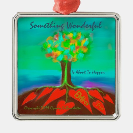 Ditto Duo kerstversiering. Iets fantastisch! Metalen Ornament (Voorkant)