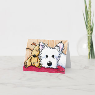 Ditto & Pudge Westie Dog Note Card Kaart