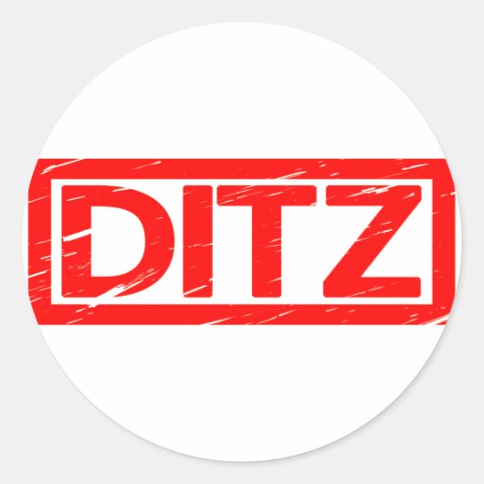 Ditz Stamp Ronde Sticker (Voorkant)