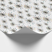 Ditzy Atomic Starburst Retro Mid Century Modern Cadeaupapier (Hoek)